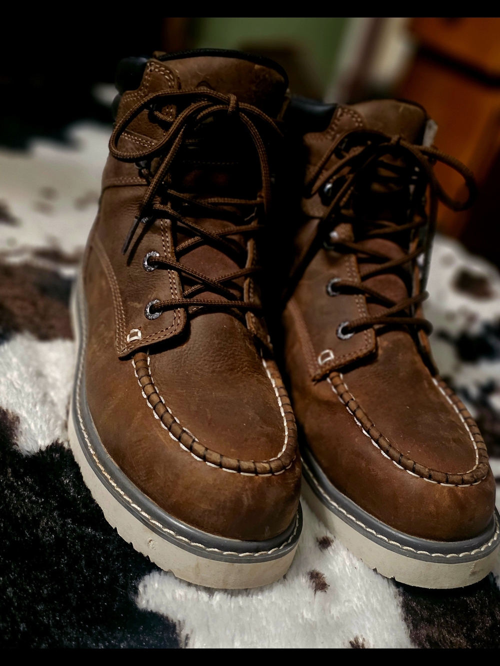 Wolverine Men's Brown Leather Steel Toe Work Boots